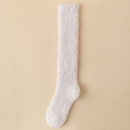 Plusock Plus Size Thickened Plush Knee High Socks(5 Pairs) - Light Purple - EU36-43(US3-9) - image 8