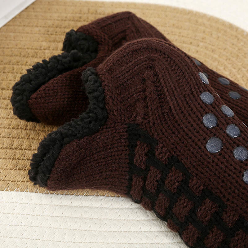 Plus Size Rectangular Grid Slipper Socks