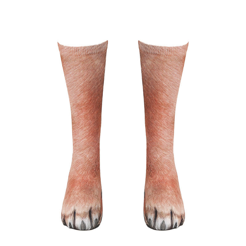 Plus Size Polar Bear Fox Leopard Paws Quarter Socks(3 Pairs)
