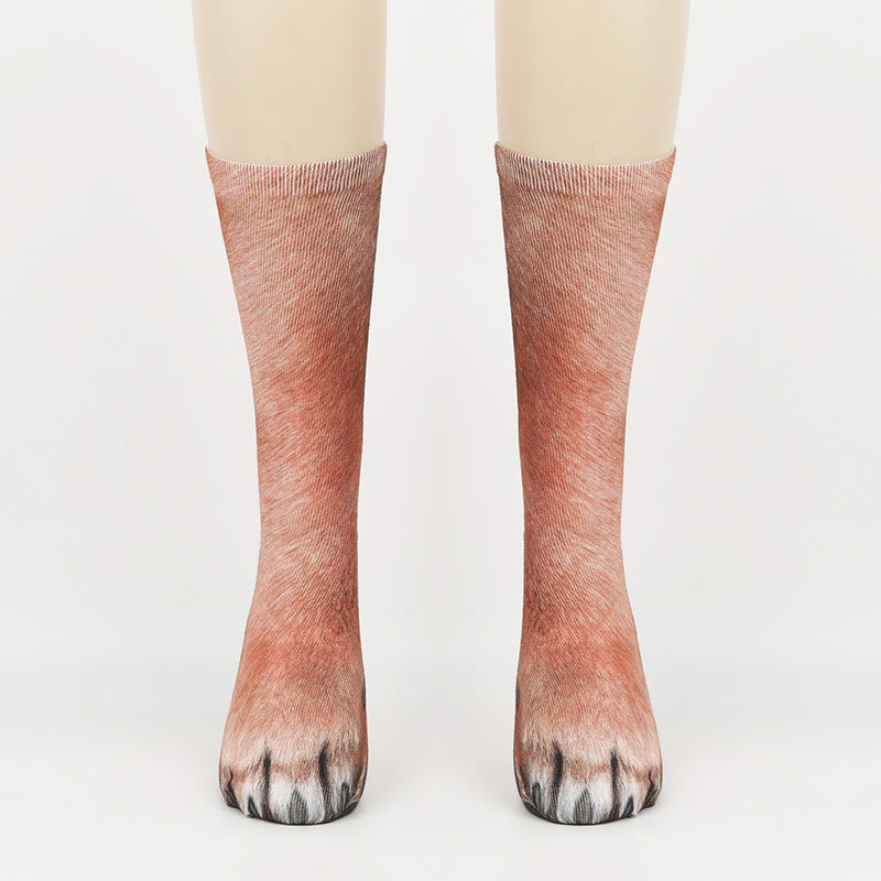 Plus Size Polar Bear Fox Leopard Paws Quarter Socks(3 Pairs)
