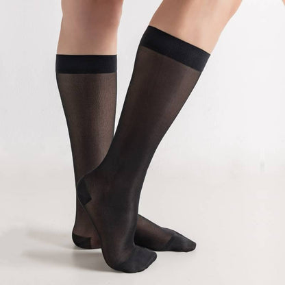 Plusock Pure Color Sheer Compression Socks - Black - XL - image 1