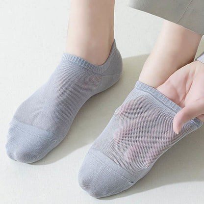Plus Size Summer Solid Color No Show Socks(7 Pairs)
