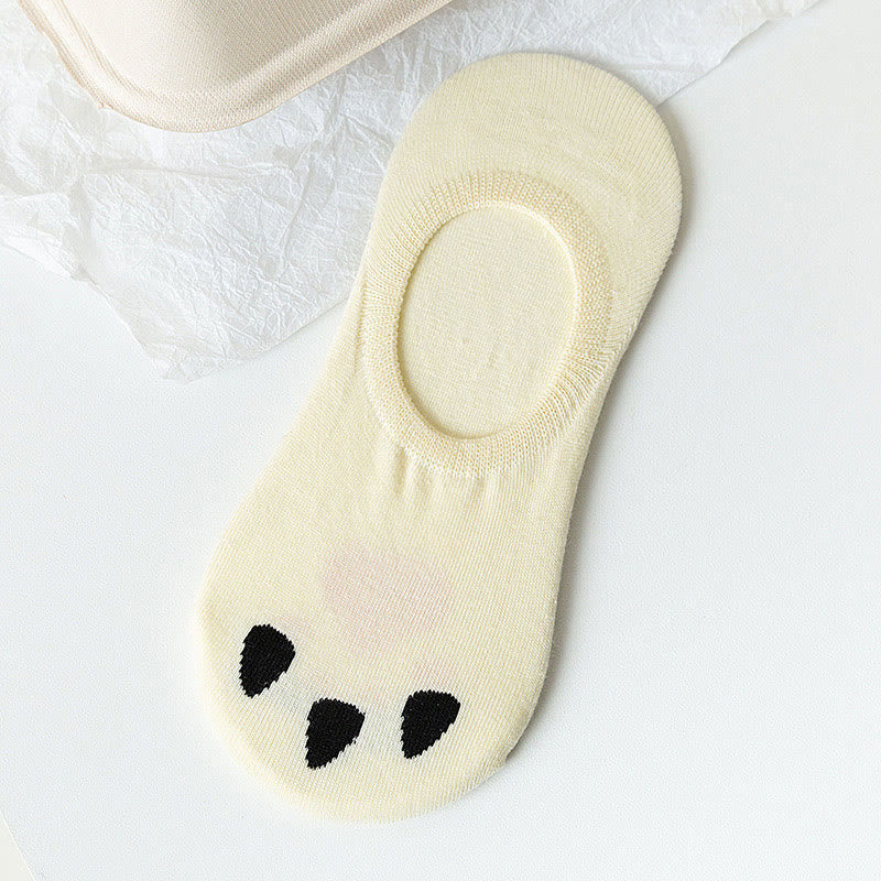 Plus Size Cat Footprints No Show Socks(5 Pairs)
