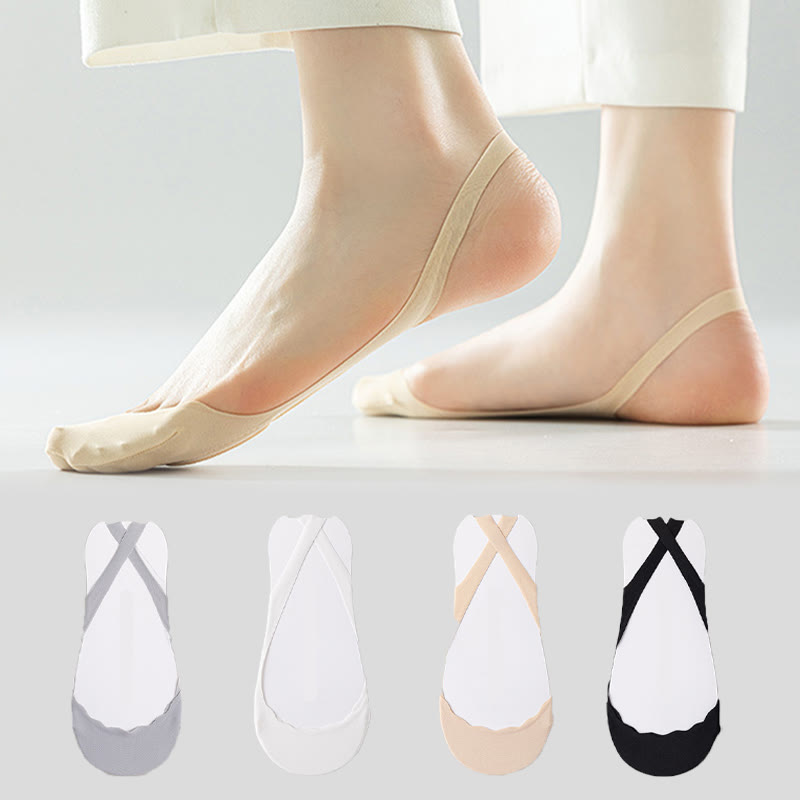 Plus Size Solid Color Padded Half No Show Socks(8 Pairs)
