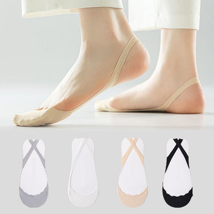 Plus Size Solid Color Padded Half No Show Socks(8 Pairs)