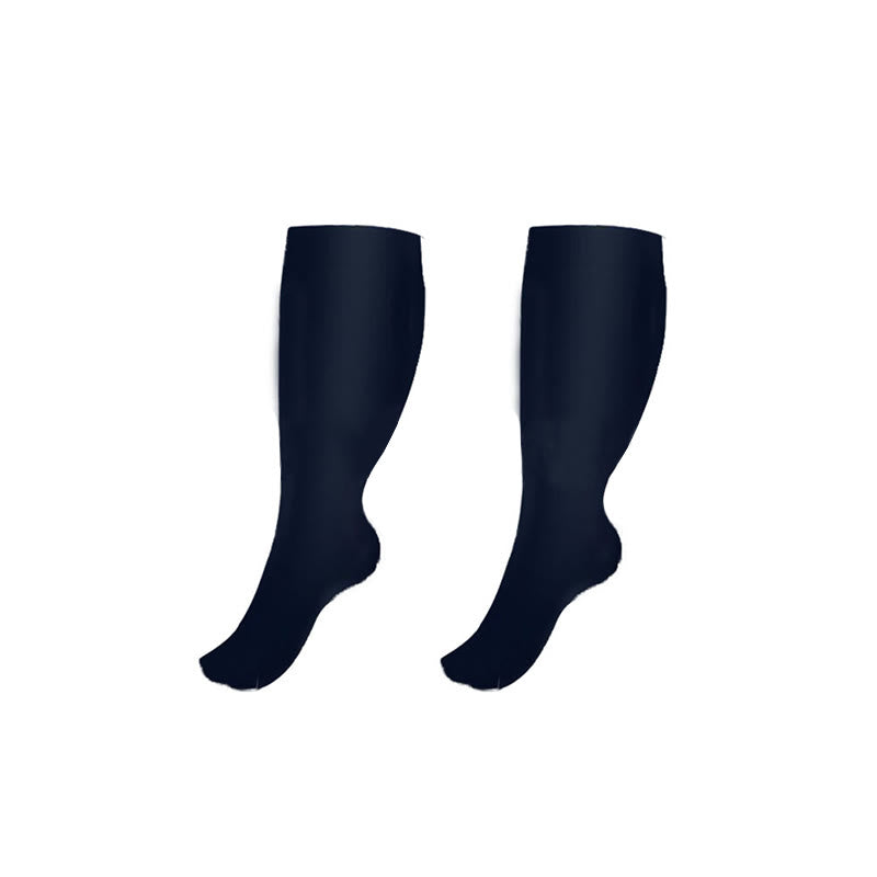 Plusock Plus Size Wide Calf Compression Socks(3 Pairs) - Navy Blue - 4XL - image 4