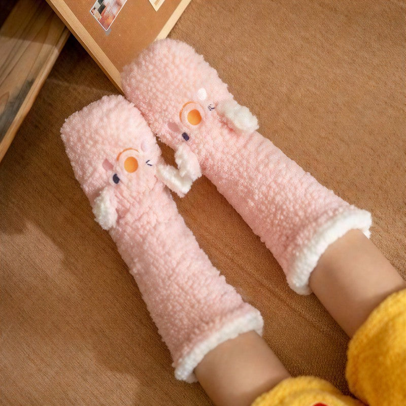 Plusock Cozy Duck Plush Tall Lounge Slipper Socks - C - EU35-42(US2-8) - image 2