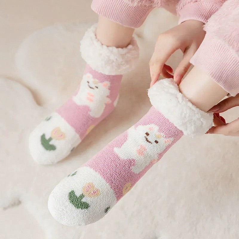Plusock Cozy Bear Home Slipper Socks - Pink - EU34-39(US1-6) - image 2