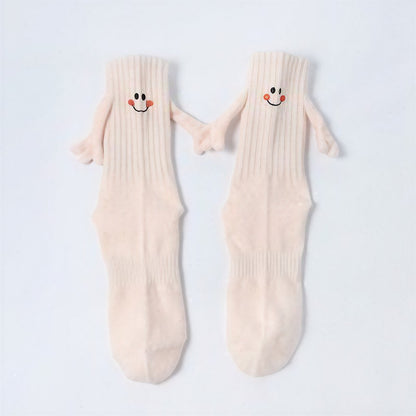 Plusock Smiley Embroidered Knit Quarter Socks - Nude - EU36-42(US3-9) - image 3