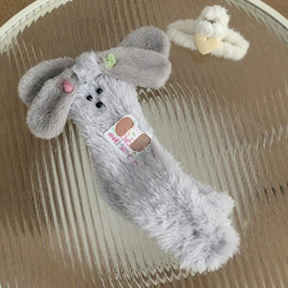 Plusock Shaggy Leopard Ear Cozy Home Slipper Socks - Grey - EU35-39(US2-6) - image 2