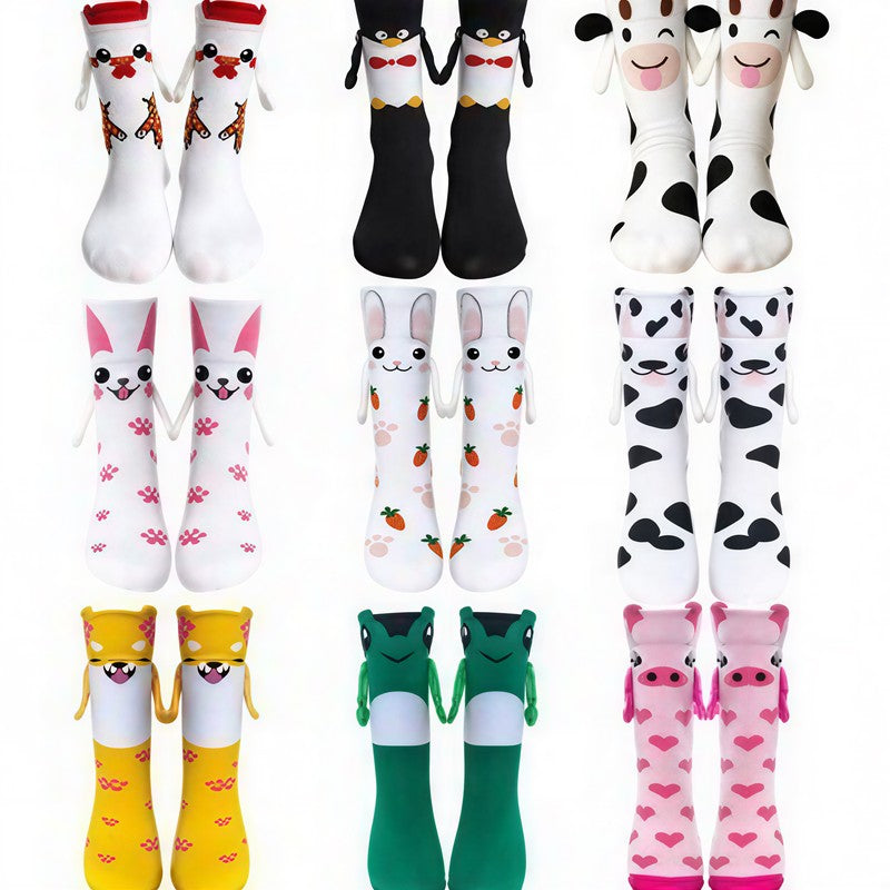 Plusock Cozy Hand Holding Animal Mid-Calf Socks(2 Pairs) - image 8