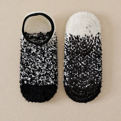 Plusock Cozy Chenille Low Cut Anti Slip Home Slipper Socks(3 Pairs) - Black - EU36-44(US3-10) - image 8