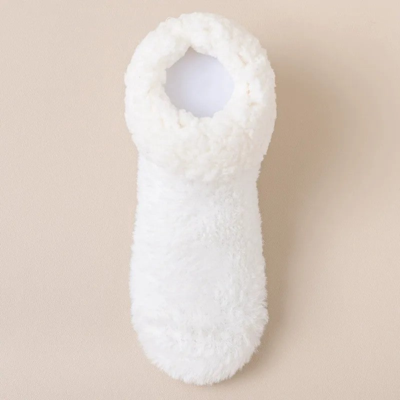 Plusock Cozy Sherpa Cuff Closed Toe Home Slipper Socks(2 Pairs) - White - EU36-39(US3-5) - image 5