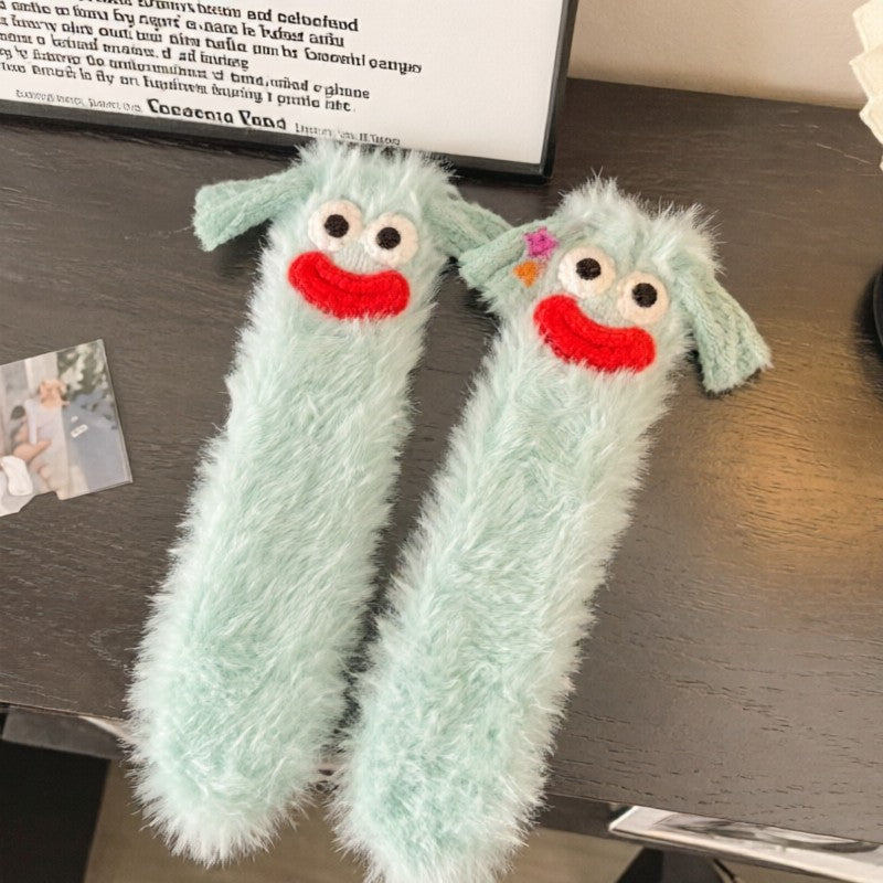 Plusock Kawaii Character Cozy Home Slipper Socks - Light Blue - EU35-39(US2-6) - image 2
