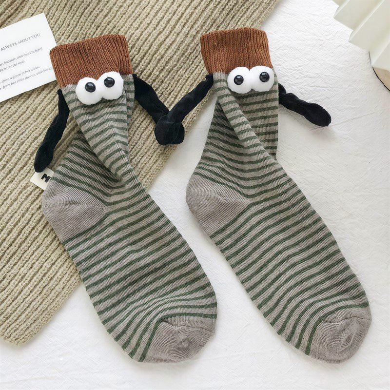 Plusock Playful Striped Cartoon Quarter Socks(4 Pairs) - Green - EU35-40(US2-7) - image 4