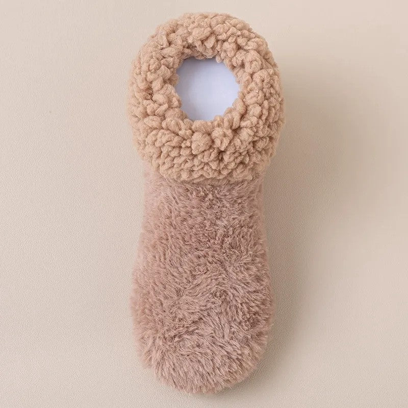 Plusock Cozy Sherpa Cuff Closed Toe Home Slipper Socks(2 Pairs) - Coffee - EU36-39(US3-5) - image 2
