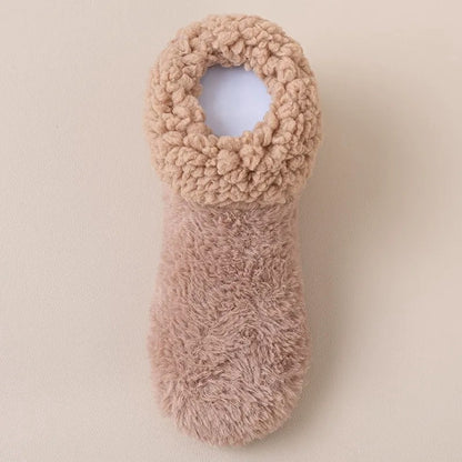 Plusock Cozy Sherpa Cuff Closed Toe Home Slipper Socks(2 Pairs) - Coffee - EU36-39(US3-5) - image 2