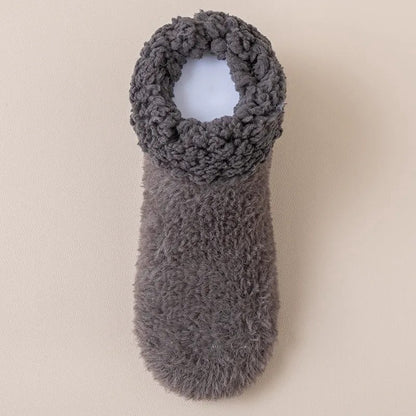 Plusock Cozy Sherpa Cuff Closed Toe Home Slipper Socks(2 Pairs) - Dark Grey - EU36-39(US3-5) - image 1