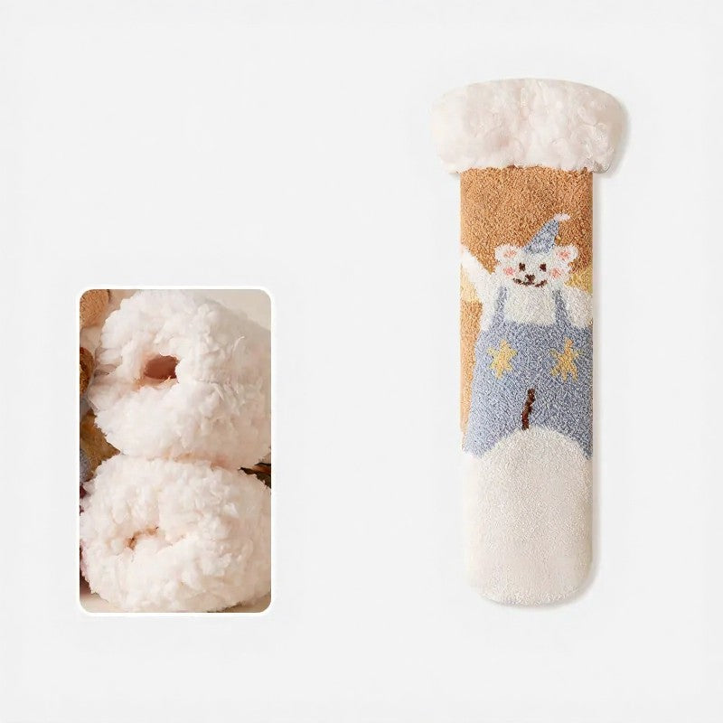 Plusock Cozy Bear Home Slipper Socks - Coffee - EU34-39(US1-6) - image 3