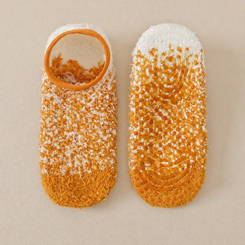 Plusock Cozy Chenille Low Cut Anti Slip Home Slipper Socks(3 Pairs) - Yellow - EU36-44(US3-10) - image 3
