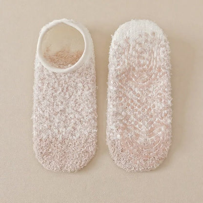 Plusock Cozy Chenille Low Cut Anti Slip Home Slipper Socks(3 Pairs) - Khaki - EU36-44(US3-10) - image 2