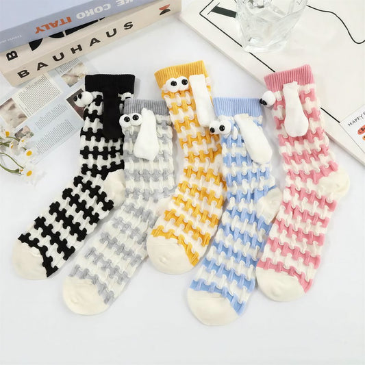 Plusock Plush Sheep Houndstooth Knit Socks(5 Pairs) - Multicolor - EU35-42(US2-8) - image 0