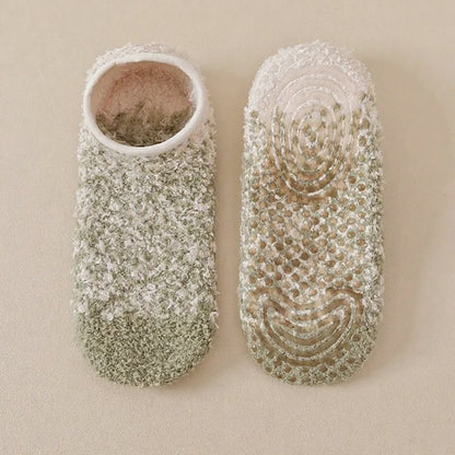 Plusock Cozy Chenille Low Cut Anti Slip Home Slipper Socks(3 Pairs) - Light Green - EU36-44(US3-10) - image 1