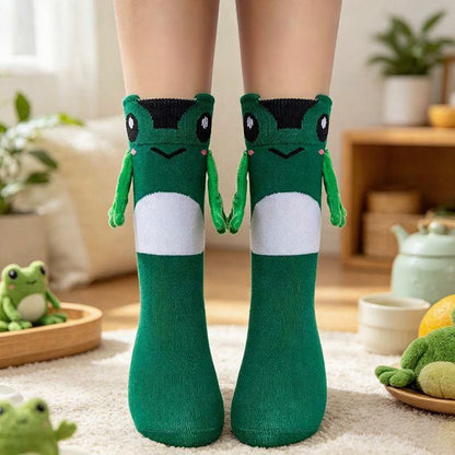 Plusock Cozy Hand Holding Animal Quarter Socks(2 Pairs) - A - EU36-41(US3-8) - image 0