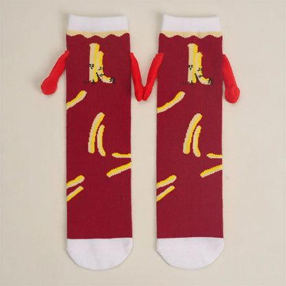 Plusock Playful Food Print Polycotton Quarter Socks(3 Pairs) - Wine - EU36-42(US3-9) - image 5