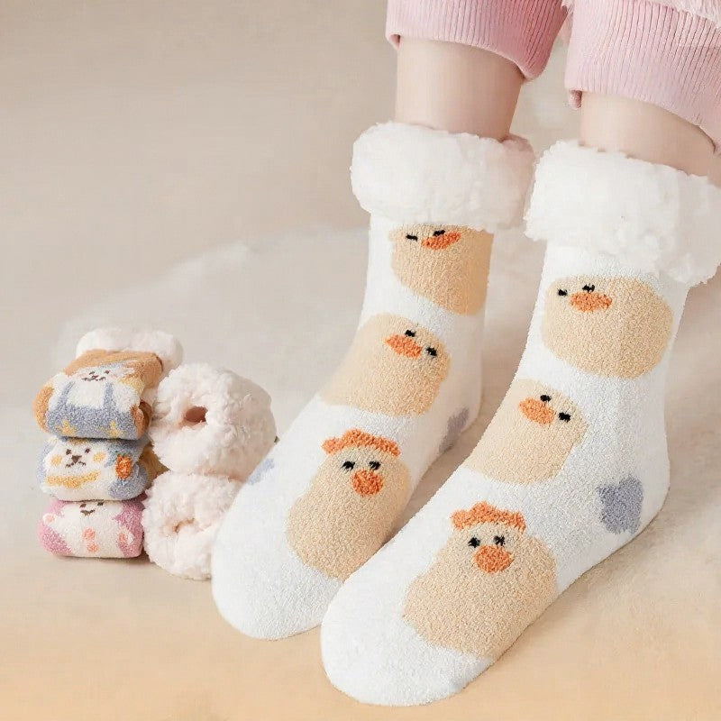Plusock Cozy Bear Home Slipper Socks - White - EU34-39(US1-6) - image 1