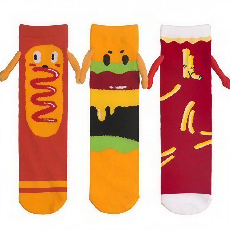Plusock Playful Food Print Polycotton Quarter Socks(3 Pairs) - image 3