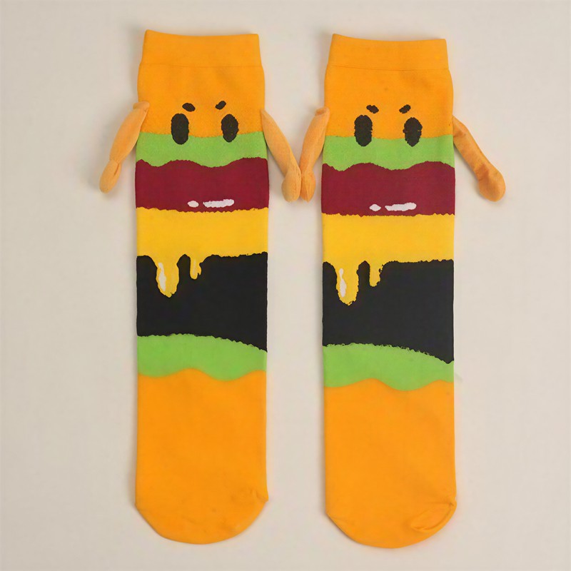 Plusock Playful Food Print Polycotton Quarter Socks(3 Pairs) - Yellow - EU36-42(US3-9) - image 2