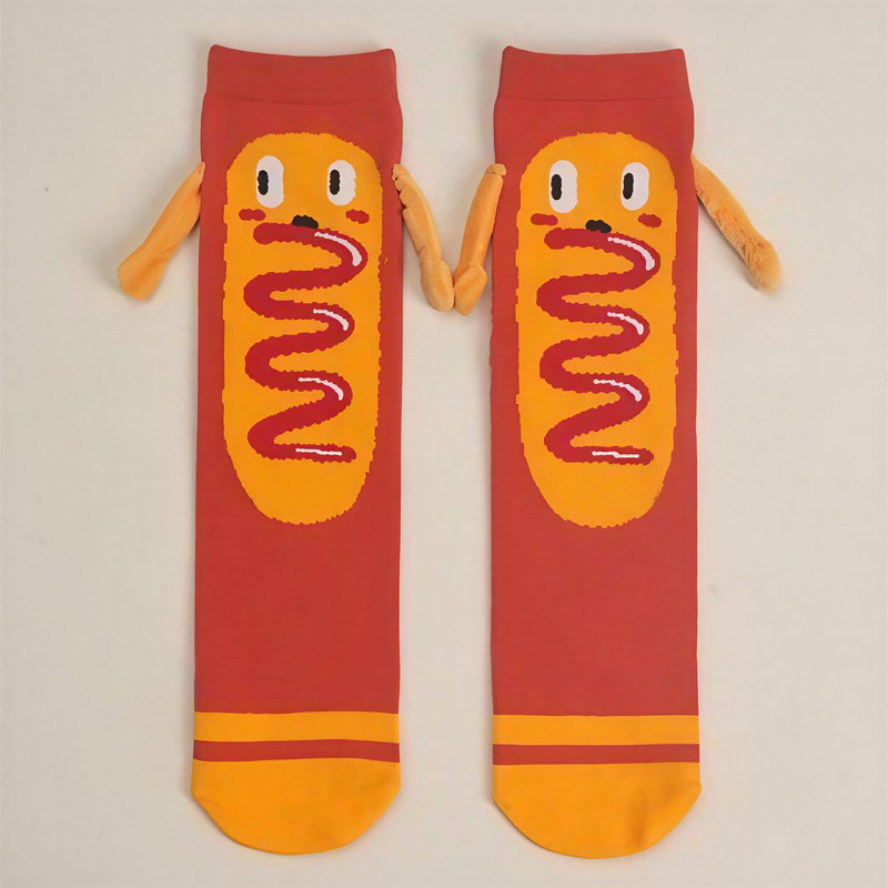 Plusock Playful Food Print Polycotton Quarter Socks(3 Pairs) - Red - EU36-42(US3-9) - image 1