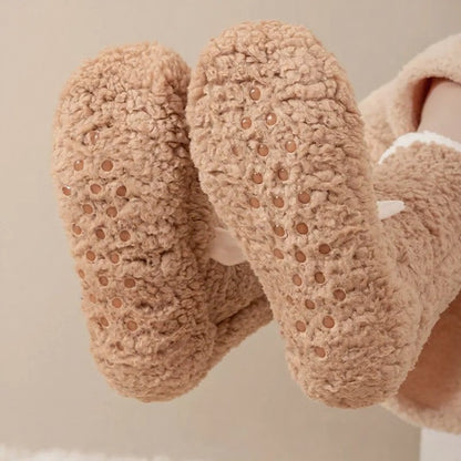 Plusock Cozy Cat Face Plush Home Slipper Socks - image 7