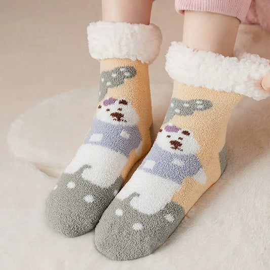 Plusock Cozy Bear Home Slipper Socks - Light Green - EU34-39(US1-6) - image 0