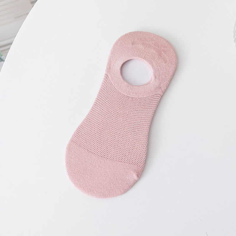 Plus Size Soft Solid Color No Show Socks(7 Pairs)