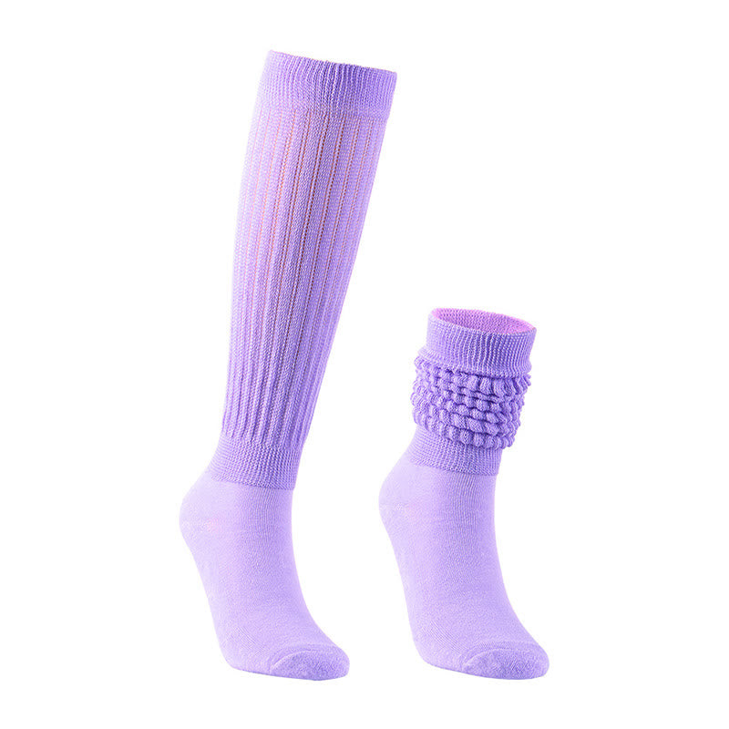 Plusock Solid Color Threaded Slouch Socks(2 Pairs) - Light Purple - EU36-42(US3-8.5) - image 2