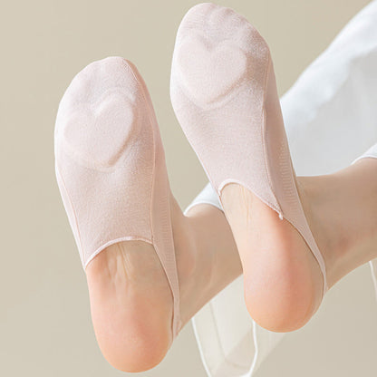 Plus Size Summer Padded Half No Show Socks(6 Pairs)