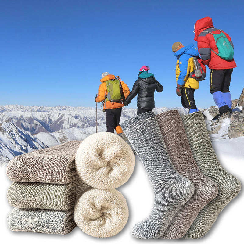 Plusock Plus Size Outdoor Sports Warm Wool Quarter Socks(3 Pairs) - Multicolor - EU39-45(US6-11) - image 1