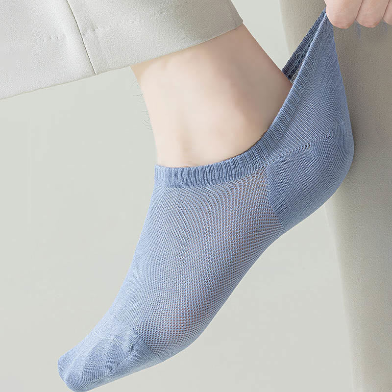Plus Size Summer Solid Color No Show Socks(7 Pairs)