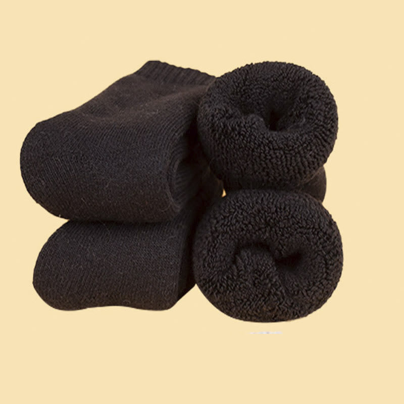 Plusock Plus Size Thick Insulated Heated Winter Crew Socks(5 Pairs) - Black - EU37-45(US4-11) - image 14