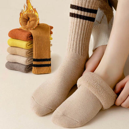 Plusock Striped Warm Wool Quarter Socks(5 Pairs) - image 0