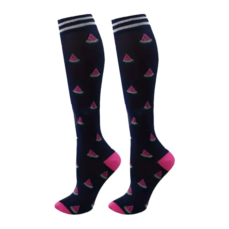 Fruit Coffee Patterns Compression Socks(6 Pairs)