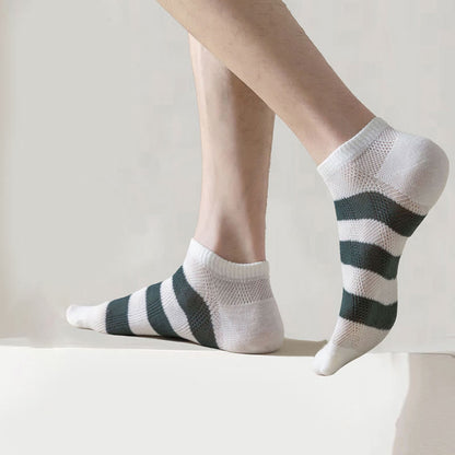Plus Size Wide Stripes Ankle Socks(10 Pairs)