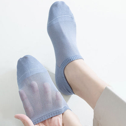 Plus Size Summer Solid Color No Show Socks(7 Pairs)