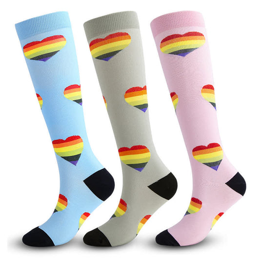 Plusock Rainbow Heart Compression Socks(3 Pairs) - image 0
