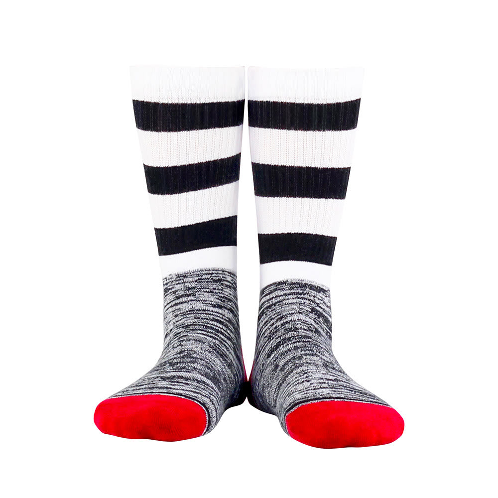 Plusock Black&White Stripes Knee High Cushioned Socks - XL - Black&White - image 0