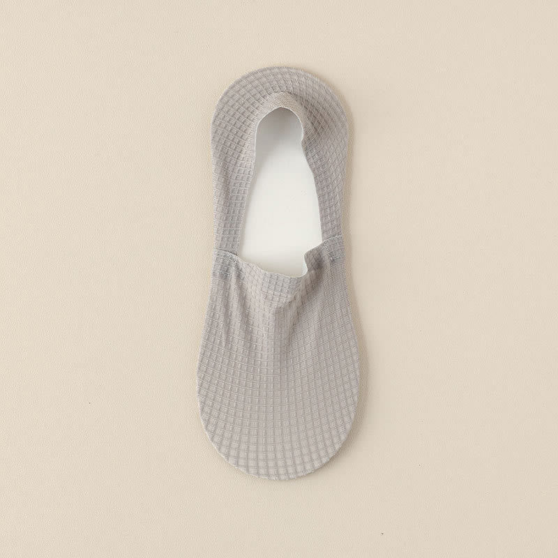 Plus Size Waffle No Show Socks(7 Pairs)
