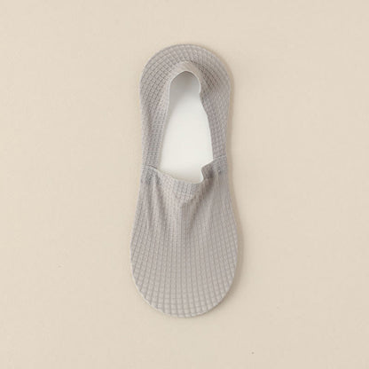 Plus Size Waffle No Show Socks(7 Pairs)