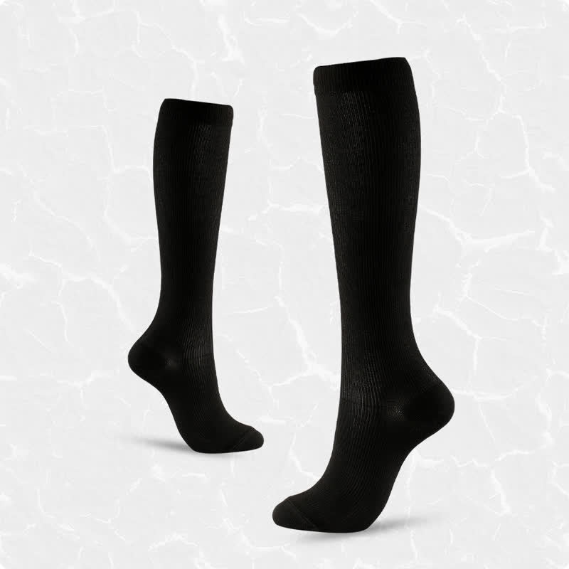 Plusock Plus Size Solid Color Anti-slip Compression Socks(6 Pairs) - image 7